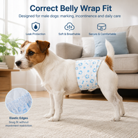 Couches jetables pour chiens mâles, imprimées, en tissu non tissé, avec noyau absorbant, anti-fuites, bandes de protection abdominale, vente en gros