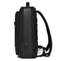 Ransel pria kulit PU tahan air eksekutif dengan Port pengisi daya USB ransel Notebook bisnis sekolah kantor penutup ritsleting