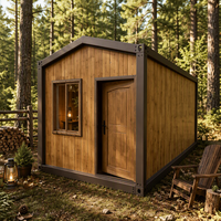 Maison conteneur modulaire préfabriquée détachable avec bardage en bois et toit en pente pour complexe écologique et chalet de campagne