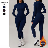 Nouvelle combinaison de yoga une pièce 2026 pour femme, justaucorps chaud et moulant pour activités extérieures, avec fermeture éclair, idéal pour la course et le fitness, ensemble de sport.