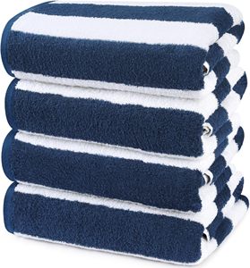 Serviette de plage extra-large à rayures colorées, douce et absorbante, 75X152cm - Product Image 1