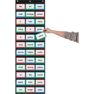<b>Pocket</b> Chart 17x56 Inch Black <b>Plastic</b> Classroom Flip Chart for Sentence Strips Office Use - Product Image 4