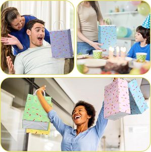 Sacchetti Regalo in Carta a Tema Ciambella Gelato con Coriandoli e Manici per Compleanni, Matrimoni, Natale, Baby Shower e Feste - Product Image 4