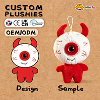 Peluche de poupée œil-de-bœuf personnalisée pour Halloween, très populaire, en tissu recyclé certifié sécurité, super douce et moelleuse, cadeaux pour événements