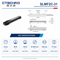 CTECHNO SLMF2C-31-3930 Plataforma de Posicionamiento con Motor Lineal, Empuje Nominal de 45 N, Recorrido de 3930 mm para Equipos de Escaneo de Precisión