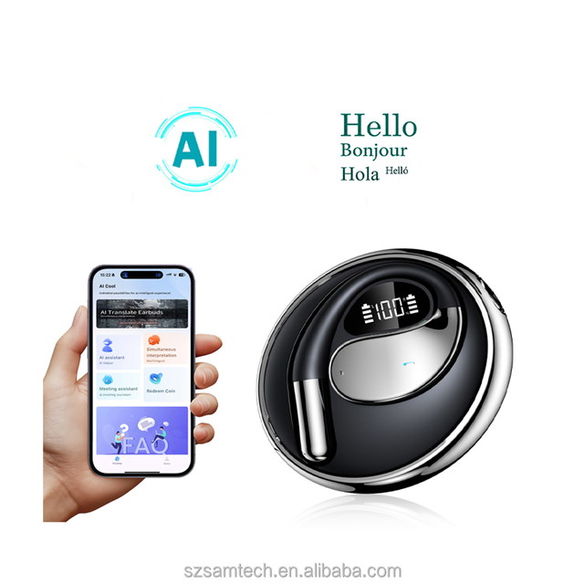 Rotating Design Wireless Earbuds with AI Translator App 6-Month AI Trial + Lifetime Nebula App TWS Earbuds with Display Screen