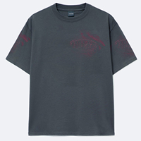 T-shirt Homme Grande Taille Vintage Délavé Gris Foncé Effet Acide Coupe Oversize avec Broderie Streetwear Logo Personnalisé T-shirt Imprimé Homme