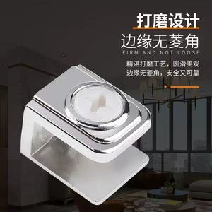 Support de fixation en alliage de zinc YSEO pour étagère en verre, réglable, argenté YS022, support extensible pour verre - Product Image 1