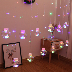 Outdoor PVC Wish Ball Lamp Wall Window Wedding Party Home Garden Bedroom Decoration Fairy LED <strong>Christmas</strong> <strong>Curtain</strong> String Lights - Product Image 5