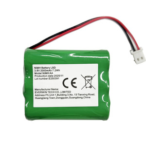 Pacco Batteria Ni-MH 3.6V 2000mAh <span class=keywords><strong>AA</strong></span> 3S1P NiMH <span class=keywords><strong>3.6</strong></span> <span class=keywords><strong>Volt</strong></span> con Cavi di Collegamento CE/RoHS - Product Image 2