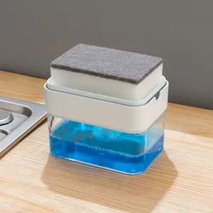 Sünger ile yeni yaratıcı plastik sabunluk sabun pompalı dağıtıcı manuel pres bulaşık deterjanı dağıtıcı
