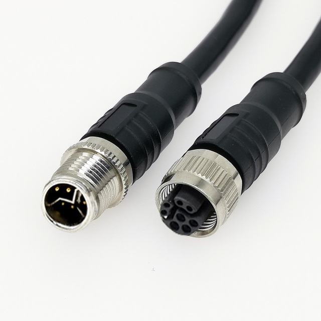 M12 Y Code M12-Y Y-code 6Pin 8Pin 8 Pole Male Female Connector Hybrid Cable With Shielded