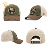 Casquette de baseball trucker en maille 6 panneaux 4U en gros, décontractée, unisexe, toutes saisons, réglable, pour l'extérieur, mode urbaine, 3 couleurs