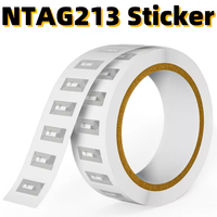 Vente en gros d'étiquettes NFC NTAG213 NTAG215 21x11mm, autocollants universels réinscriptibles, étanches, étiquettes RFID intelligentes, paiement, contrôle d'accès, hôtel