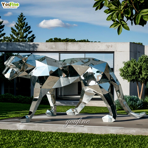 Nuova Scultura di <span class=keywords><strong>Pantera</strong></span> <span class=keywords><strong>Nera</strong></span> in Acciaio Inossidabile, Statua Animale di Design in Vendita - Product Image 4