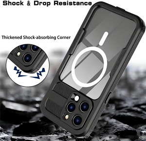 <span class=keywords><strong>เคส</strong></span>กันน้ำกันกระแทกแบบ PC+TPU สำหรับ 15 Pro Armor Design พร้อมฟิล์มกันรอยในตัว สำหรับรุ่นที่รองรับขนาด 6.1 นิ้ว สีดำ - Product Image 3