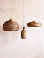 Neuer Artikel Gewebter Rattan-Lampen schirm Umwelt freundliche Rattan-Decken leuchte Böhmische Pendel leuchte für Wohn-und Restaurant dekor