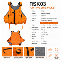 Gilet de sauvetage professionnel pour rafting en eaux vives 120-150N avec mousse NBR et sangles réglables pour kayak, canyoning et sauvetage