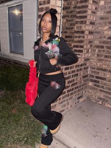 G01562c 2025 Herfst/Winter Hot Sale Vrouwen Print Broek Sets - Product Image 5