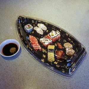 Caja de plástico para Sushi japonés, contenedor, venta al por mayor