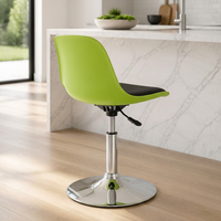 Chaise de bar JOHOOFURNITURE, vert lime, coque moulée en plastique ABS PP, ergonomique, réglable, design moderne, pour bar et salle à manger à domicile