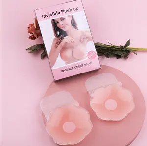 Kadınlar için toptan seksi pembe kullanımlık yapıştırıcı Pasties meme kapakları Push Up ince silikon meme kapağı