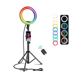 ไฟวงแหวนขนาด 10 นิ้ว 7.5W ปรับความสว่างได้ 6000K พร้อมไฟ LED 120 ดวง และฟิลเตอร์สี สำหรับ YouTube TikTok เซลฟี่ และการถ่ายภาพ - Product Image 2