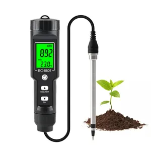 ポータブル土壌EC温度テストメーター取り外し可能なプローブデジタル防水テスター自動サプリメント温度農場植栽ツール