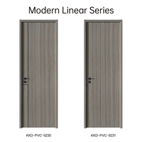 Portes intérieures en PVC imitation bois pour salle de bain, portes modernes résistantes à l'humidité pour la maison
