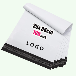 Bolsas de Envío Autoadhesivas Resistentes Personalizadas al por Mayor, 0.5 Mil de Grosor, Impresión en Relieve/Bajo Relieve, 25x35cm, 100 Unidades, Blancas, GTU - Product Image 1