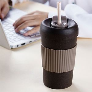 โปรโมชันแก้วกาแฟผงกาแฟบดเป็นมิตรต่อสิ่งแวดล้อมแก้วกระบอกแบบใช้ซ้ำได้พิมพ์โลโก้ตามสั่งพร้อมฝาปิด - Product Image 6