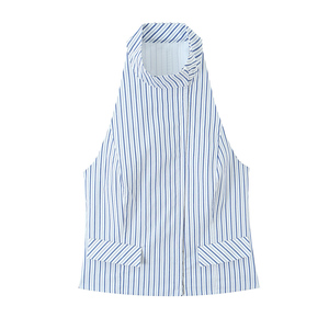 <b>Women's</b> Vintage Striped Halter Neck Camisole <b>Top</b> Breathable <b>Backless</b> Summer Tank <b>Top</b> Eco Friendly Casual Fashion Wear - Product Image 1