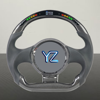 Volant de voiture en cuir perforé en fibre de carbone en forme de D avec affichage LED YZ pour Lamborghini Gallardo Lp570 Lp500 Upgrade