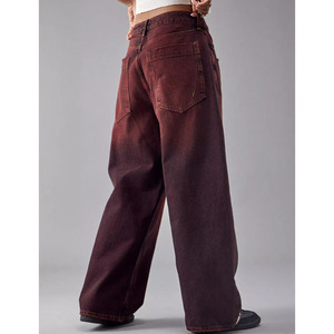 Nuovi <span class=keywords><strong>Jeans</strong></span> rossi da <span class=keywords><strong>uomo</strong></span> personalizzati pantaloni <span class=keywords><strong>Jeans</strong></span> elasticizzati in Denim elasticizzati dipinti BDG produttori di <span class=keywords><strong>Jeans</strong></span> larghi Jaya colorati bordeaux - Product Image 3