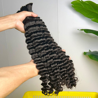 Cheveux humains vierges indiens non traités, ondulés et humides, 100g, tresses bohèmes, cheveux humains pour tresser, vague profonde, paquets de cheveux humains en vrac pour tresser