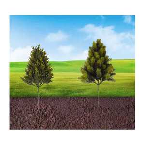 نبات اصطناعي أخضر للزينة، شجرة صغيرة بأسلوب الغابة من البلاستيك، منظر طبيعي مصغر يدوي الصنع صديق للبيئة، 53 سم، لعيد الميلاد - Product Image 2