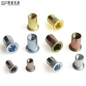 平頭ローレットリベットナット 6-32 8-32 1/4 5/16 <span class=keywords><strong>3</strong></span>/8 1/<span class=keywords><strong>2</strong></span> UNCネジ 炭素鋼 カラー亜鉛メッキ 平頭リベットナット - Product Image 3