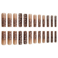 Ongles press-on extra longs bleus phosphorescents pour Halloween, motif citrouille, sorcière, fantôme, dégradé, 24 pièces, faux ongles de luxe pour femmes, fête
