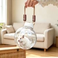 Cage de transport portable pour hamster, sac à main à bandoulière pour extérieur, sac respirant pour petits animaux, cage transparente pour hamsters dorés