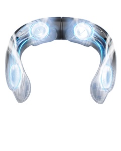 Ventilateur de cou portable avec écran LED numérique, 3 vitesses + 4 moteurs turbo, matériau ABS léger pour une utilisation confortable toute la journée - Product Image 1