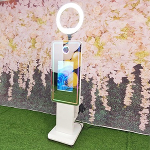 Stock en entrepôt aux États-Unis, UE, Royaume-Uni, Canada – Vente en gros – Cabine <span class=keywords><strong>photo</strong></span> miroir magique à écran tactile LCD 21,5/32 pouces pour location d'événements et mariages - Product Image 4
