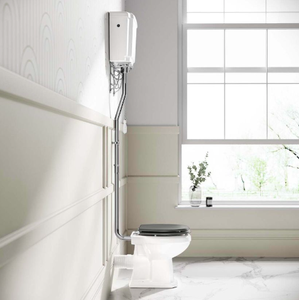 <span class=keywords><strong>Cassetta</strong></span> <span class=keywords><strong>WC</strong></span> in Ceramica Tradizionale a Doppio Scarico, Montaggio a Pavimento, Profilo Alto, Sistema P-Trap - Product Image 4