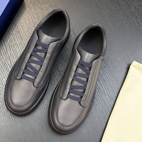 Baskets de skate rétro de luxe pour homme, en cuir véritable pleine fleur de vache, à lacets, style décontracté et professionnel, de marque de créateur