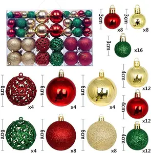 Boule de Noël Ornements suspendus Pendentifs d'arbre de Noël scintillants Décorations de Noël en gros