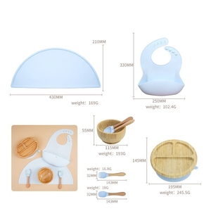 Juego de 4 Artículos para Bebés, Accesorios de Cocina, Juegos de Vajilla de Bambú, Set de Alimentación para Bebés - Product Image 3