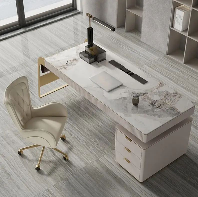Modern Creative Design Office Computer Table with slate top luxury Home Office Desk Executive Manage Table furniture