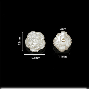 Abs <b>Rose</b> Beads 6mm High Gloss Three Dimensional <b>Petals</b> Diy Jewelry Accessories Loose Beads Wholesale - Product Image 2