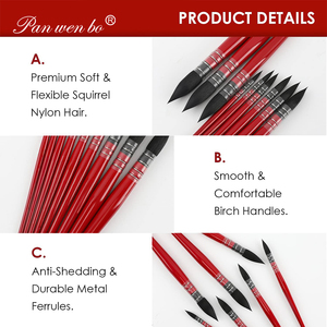 Pincel de Artista Profesional para Acuarela y Óleo, de Pelo de Ardilla Maestra - Product Image 3