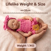 Poupée reborn en silicone souple de 30 cm, 100 % silicone, avec des caractéristiques faciales réalistes peintes à la main, poupée reborn en silicone de 12 pouces pour filles