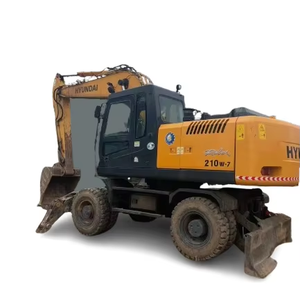 Meilleure vente d'excavatrice hydraulique à roue diesel HYUNDAI 210W-7 d'occasion avec une forte capacité de travail à prix compétitif - Product Image 1